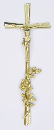 krzyż złoty mosiężny polerowany połysk krzyż gold złoto