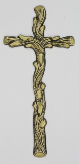 K26 ZC. Krzyż drzewko gałązka na nagrobek 38x18cm. 