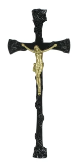 KZP3 CP.  Krzyż na pomnik czarny zdobiony 48x20cm. 