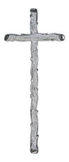 K25 S. Krzyż srebrny gałązka bez wizerunku 48x20cm. 