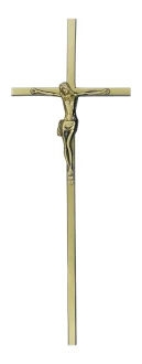 K51P3 ZC. Krzyż nagrobny prosty klasyczny złoty 51x19cm.  