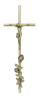 K51P3D0 ZC.  Krzyż prosty klasyczny nagrobny z różą 51x19cm.  