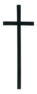 K50K C.  Krzyż czarny prosty gładki 42x15cm. 