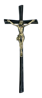 K43P2 CZC.  Krzyż nagrobny z dużym Jezusem 47x19cm.  