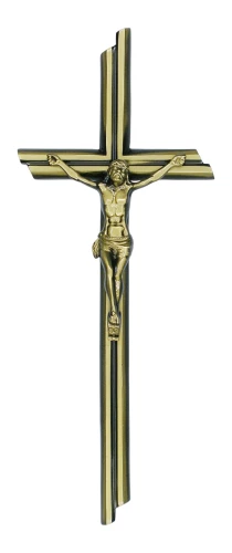 krzyż nagrobny z Chrystusem złoty
