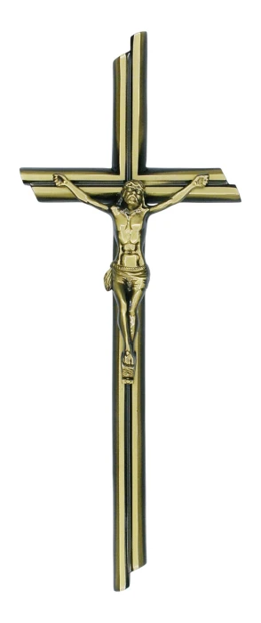krzyż nagrobny z Chrystusem złoty