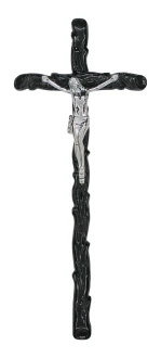 K25P3 CS. Krzyż gałązka czarno-srebrny 48x20cm. 
