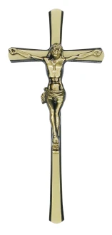 K20P2 ZC. Krzyż mosiężny z dużym Jezusem 38x17cm. 