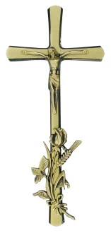 K20P4D2 ZC. Krzyż z Jezusem i różą kłos 38x17cm. 