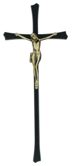 K17P3 CZC. Krzyż czarny z Chrystusem 46x18cm.