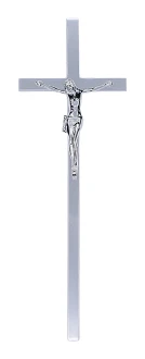  K50P3 S.  Krzyż na pomnik płaski prosty srebrny 51x17cm. 