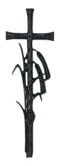 Krzyż Kłos 36cm. czarny krzyżyk na pomnik 