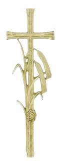 Krzyż Kłos 36cm. złoty polerowany krzyżyk na pomnik