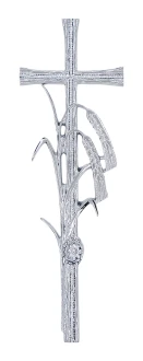 Krzyż Kłos 36cm. srebrny krzyżyk na pomnik